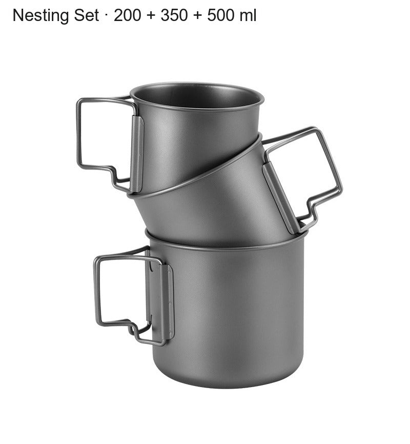 Cenovis titanium camp mug — var set labeled