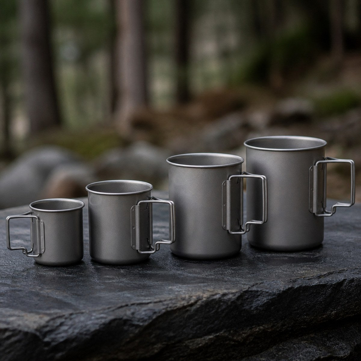 Titanium mug size lineup